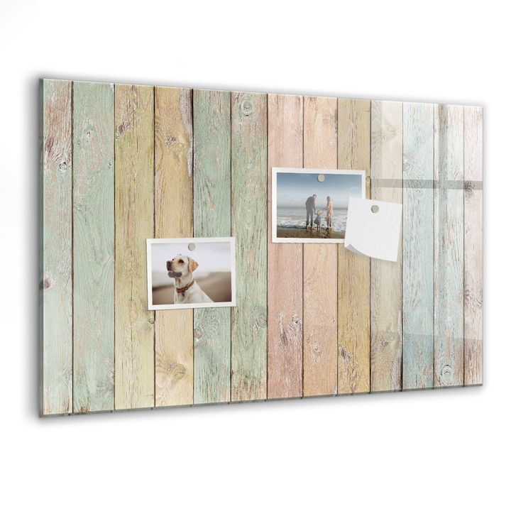 Tabla magnetica, Coloray, Placi colorate, Multicolor, 60 x 40 cm, Magneti, Marker negru, 010640700010300088724