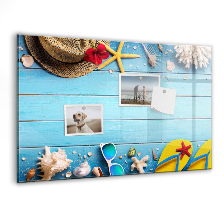 Tabla magnetica, Coloray, Accesorii pe plaja, Multicolor, 60 x 40 cm, Magneti, Marker negru, 010640700010300260202