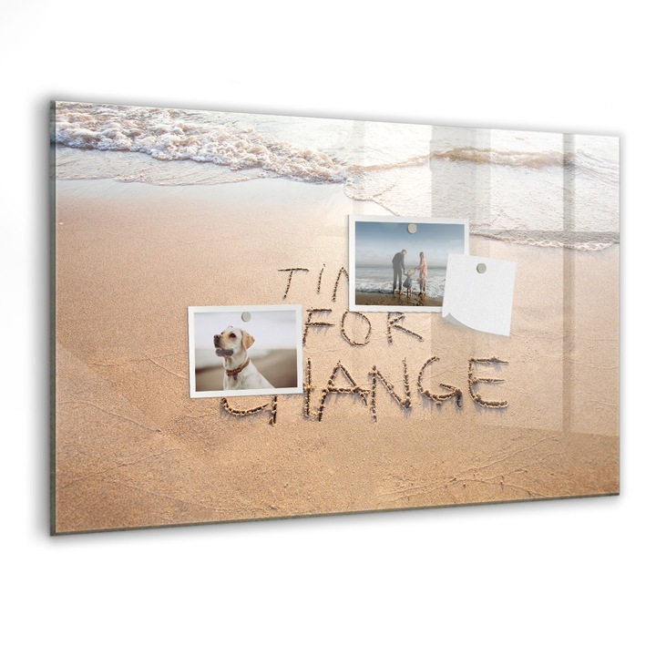 Tabla magnetica, Coloray, Citat pe plaja, Multicolor, 60 x 40 cm, Magneti, Marker negru, 010640700010300088751