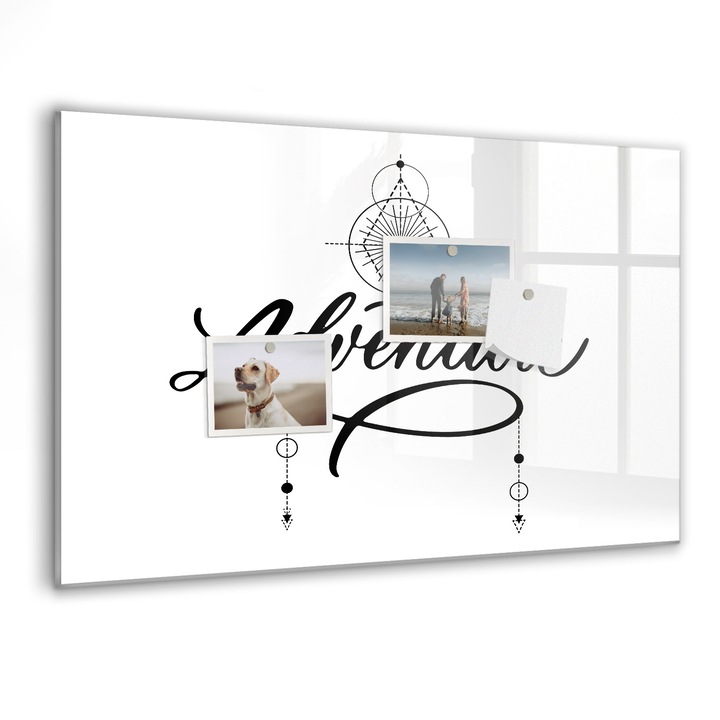 Tabla magnetica, Coloray, Aventura, Alb, 60 x 40 cm, Magneti, Marker negru, 010640700010300275322