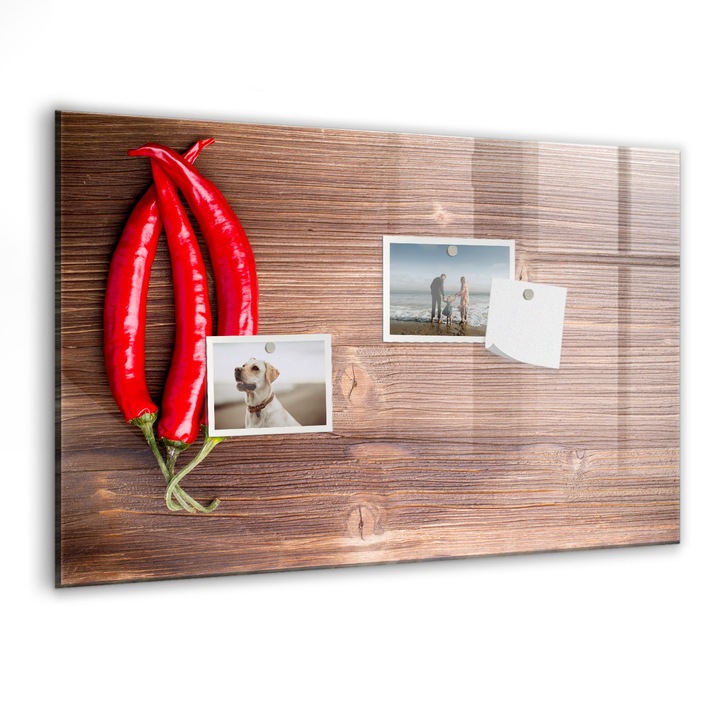 Tabla magnetica, Coloray, Ardei, Multicolor, 60 x 40 cm, Magneti, Marker negru, 010640700010300027337