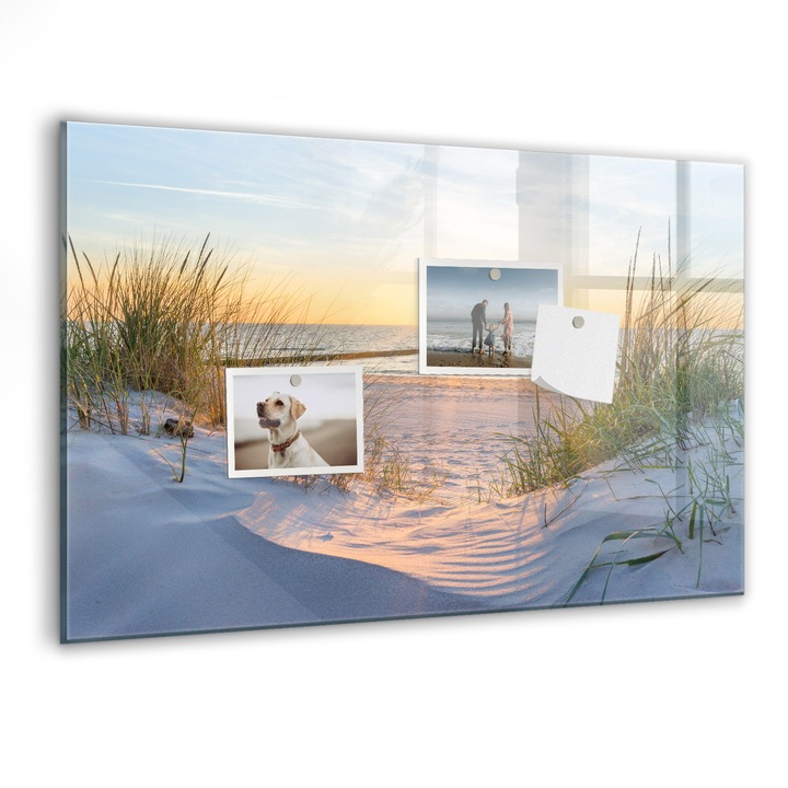 Tabla magnetica, Coloray, Apus de soare pe plaja, Multicolor, 60 x 40 cm, Magneti, Marker negru, 010640700010300075921