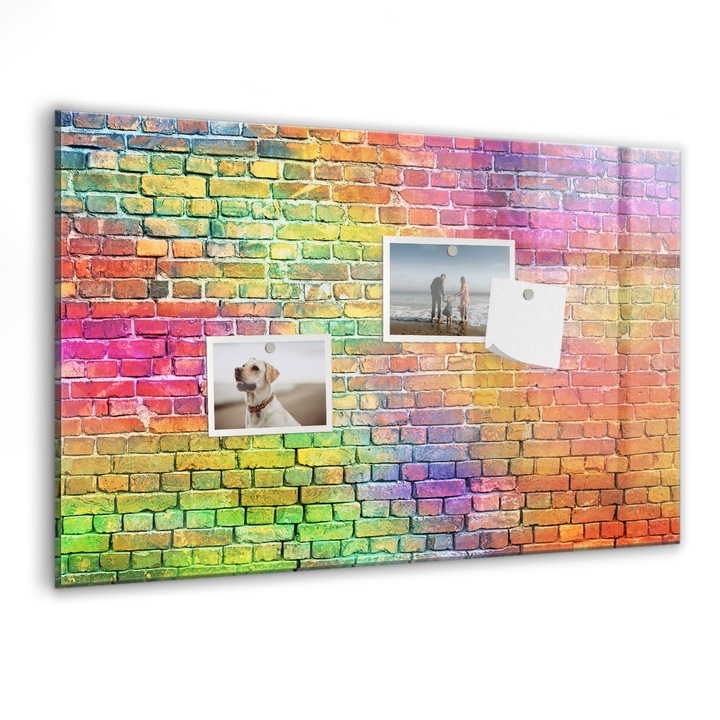 Tabla magnetica, Coloray, Perete pictat, Multicolor, 60 x 40 cm, Magneti, Marker negru, 010640700010300088635