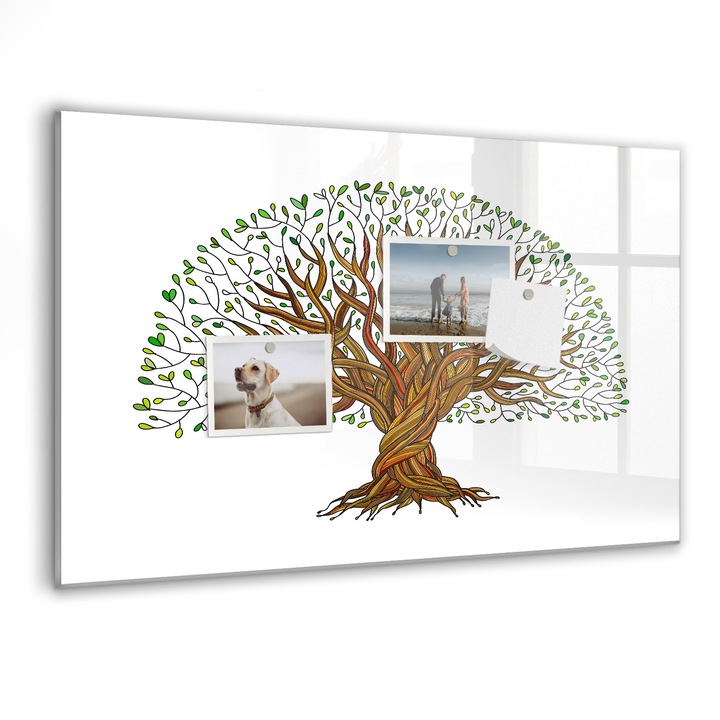 Tabla magnetica, Coloray, Arborele de radacina, Maro, 60 x 40 cm, Magneti, Marker negru, 010640700010300088639