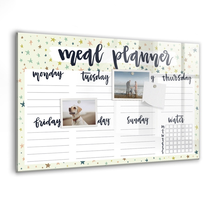 Tabla magnetica, Coloray, Meniul stelelor, Multicolor, 60 x 40 cm, Magneti, Marker negru, 010640700010300260215