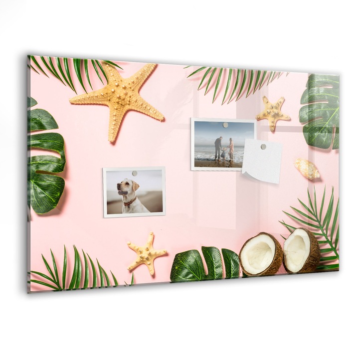 Tabla magnetica, Coloray, Starea de spirit de vara, Roz, 60 x 40 cm, Magneti, Marker negru, 010640700010300088568