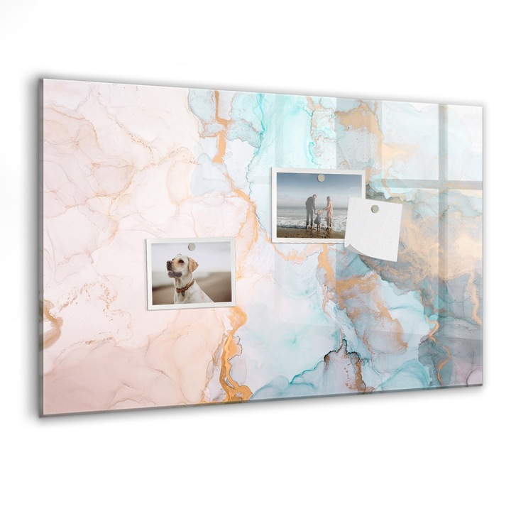 Tabla magnetica, Coloray, Imagine abstracta, Multicolor, 60 x 40 cm, Magneti, Marker negru, 010640700010300088551