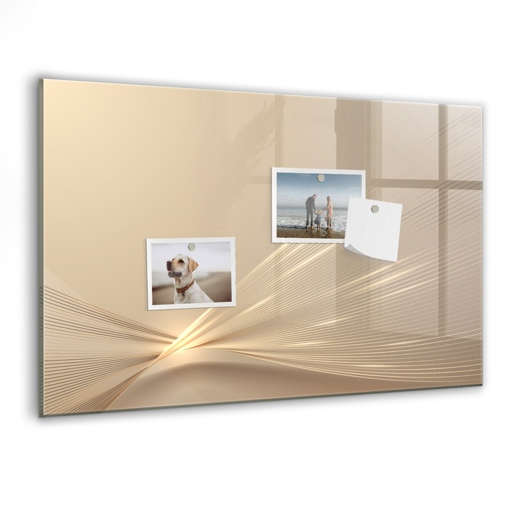 Tabla magnetica, Coloray, Lumina abstracta, Auriu, 60 x 40 cm, Magneti, Marker negru, 010640700010300088546