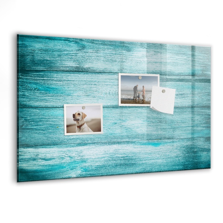 Tabla magnetica, Coloray, Lemn vechi albastru, Albastru, 60 x 40 cm, Magneti, Marker negru, 010640700010300088510