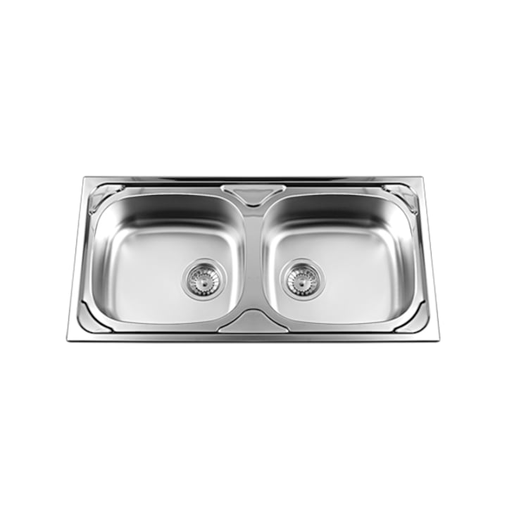 Кухненска мивка Forma Vita 111877, 86х43см, Две корита, Хром-никел покритие, Алпака, Гладко покритие