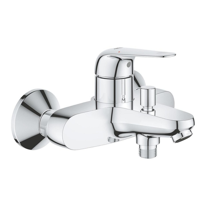 Смесител Grohe Euroeco, Стенен, За вана/душ, Хром