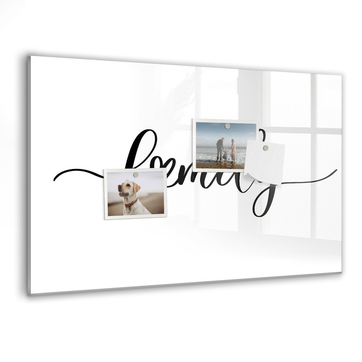 Tabla magnetica, Coloray, Inscriptie familiala, Multicolor, 60 x 40 cm, Magneti, Marker negru, 010640700010300088462