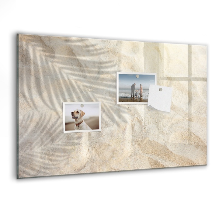 Tabla magnetica, Coloray, Nisip de palmieri din umbra, Galben, 60 x 40 cm, Magneti, Marker negru, 010640700010300088471