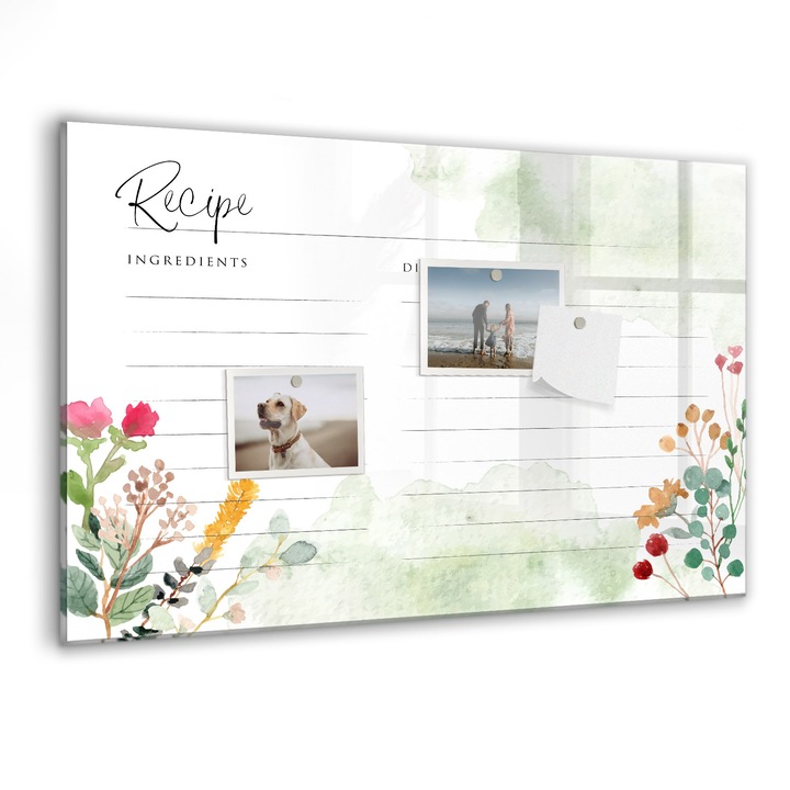 Tabla magnetica, Coloray, Loc pentru reteta, Multicolor, 60 x 40 cm, Magneti, Marker negru, 010640700010300260224