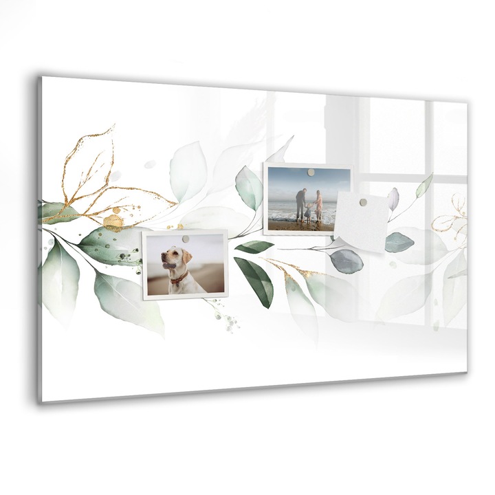 Tabla magnetica, Coloray, Abstractia listei, Verde, 60 x 40 cm, Magneti, Marker negru, 010640700010300088423