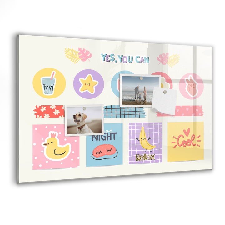 Tabla magnetica, Coloray, Planificator scolar, Multicolor, 60 x 40 cm, Magneti, Marker negru, 010640700010300088414