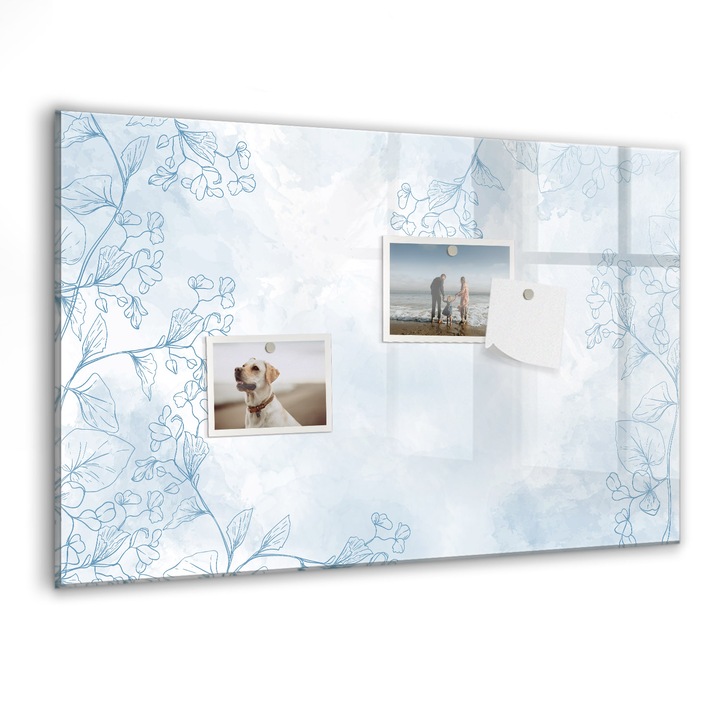 Tabla magnetica, Coloray, Schita a plantelor, Gri, 60 x 40 cm, Magneti, Marker negru, 010640700010300088399