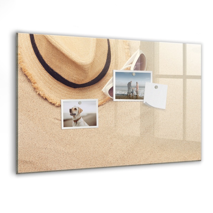 Tabla magnetica, Coloray, Accesorii de vara, Galben, 60 x 40 cm, Magneti, Marker negru, 010640700010300260226