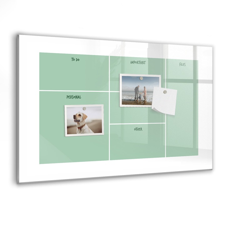 Tabla magnetica, Coloray, Organizator de birouri, Verde, 60 x 40 cm, Magneti, Marker negru, 010640700010300088361