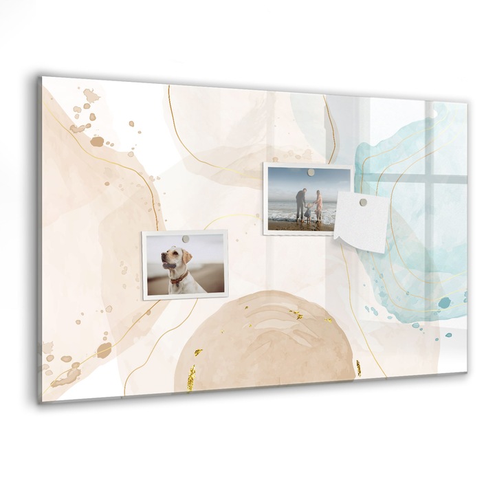 Tabla magnetica, Coloray, Pete de acuarela, Multicolor, 60 x 40 cm, Magneti, Marker negru, 010640700010300088367