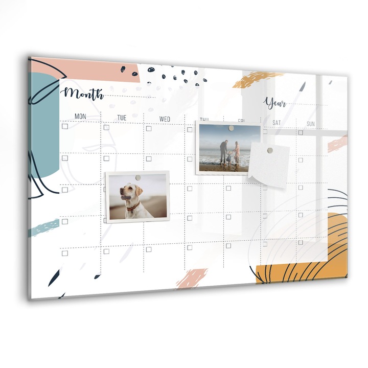 Tabla magnetica, Coloray, Organizator de afaceri, Alb, 60 x 40 cm, Magneti, Marker negru, 010640700010300088337