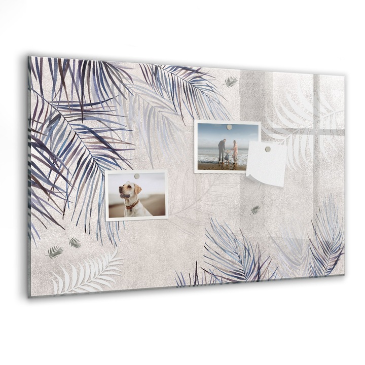 Tabla magnetica, Coloray, frunza de palmier, Multicolor, 60 x 40 cm, Magneti, Marker negru, 010640700010300088255