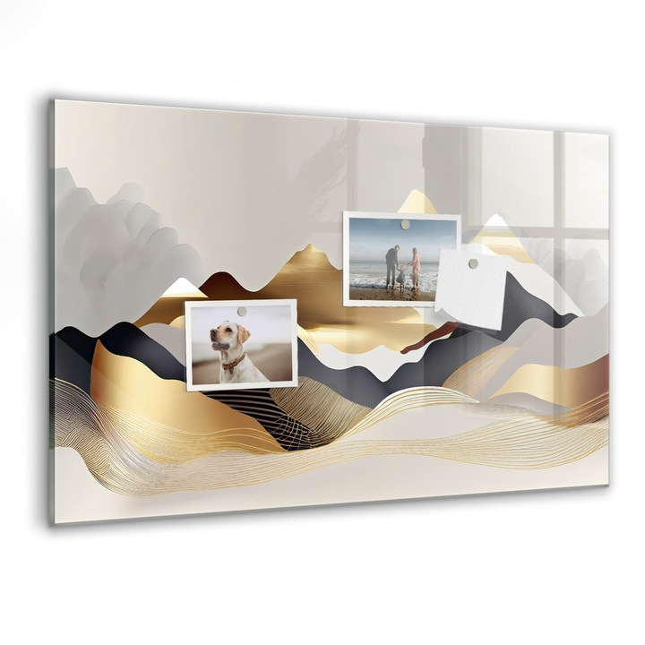 Tabla magnetica, Coloray, Abstractia muntilor, Multicolor, 60 x 40 cm, Magneti, Marker negru, 010640700010300088300