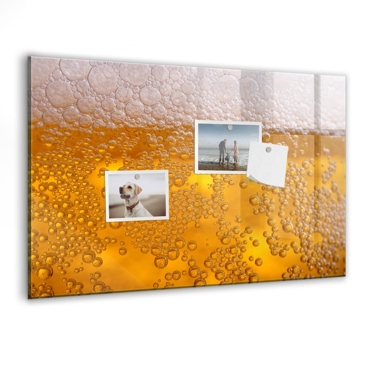 Tabla magnetica, Coloray, Bere, Galben, 60 x 40 cm, Magneti, Marker negru, 010640700010300027966