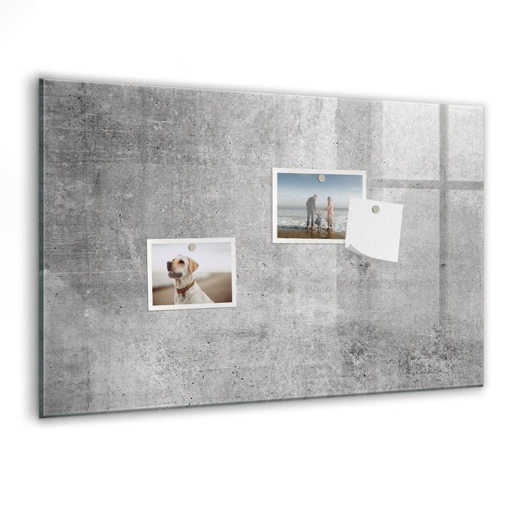 Tabla magnetica, Coloray, Zid brut, Gri, 60 x 40 cm, Magneti, Marker negru, 010640700010300027807