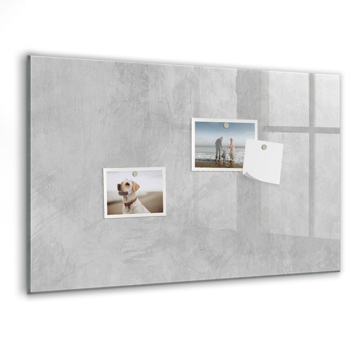 Tabla magnetica, Coloray, Perete de piatra, Gri, 60 x 40 cm, Magneti, Marker negru, 010640700010300020535