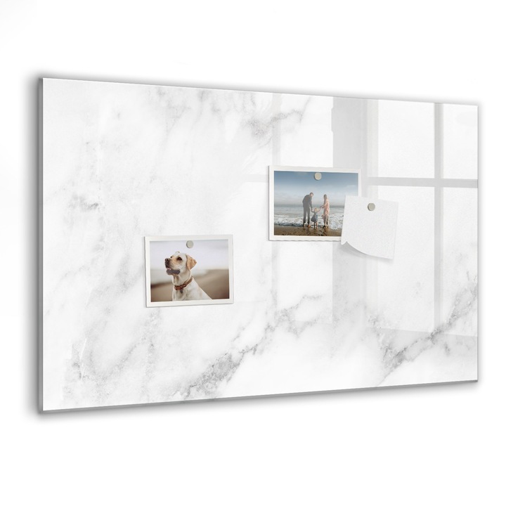 Tabla magnetica, Coloray, Marmura, Alb, 60 x 40 cm, Magneti, Marker negru, 010640700010300088518