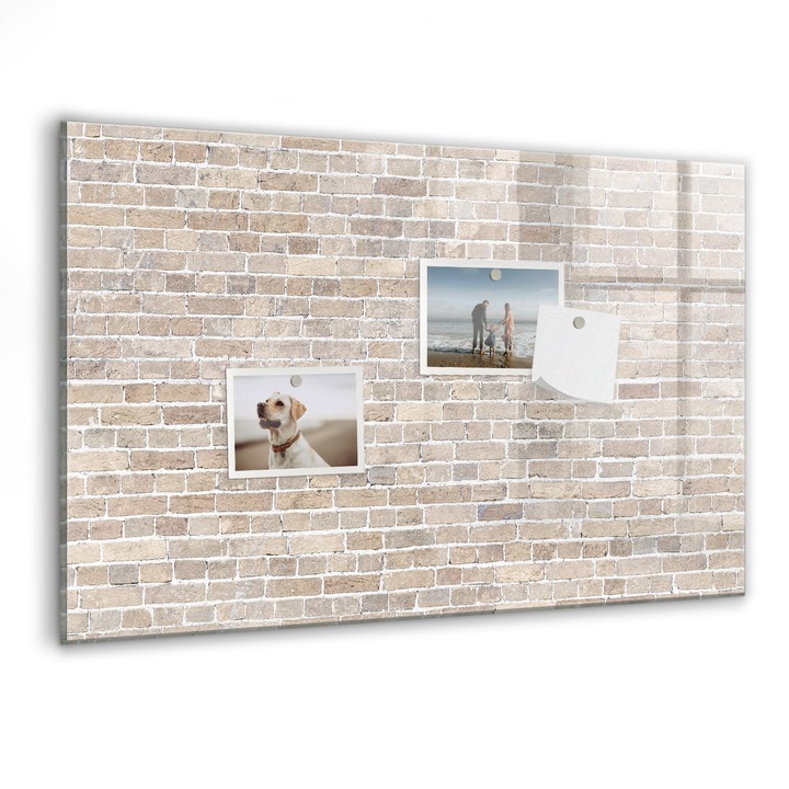 Tabla magnetica, Coloray, Zid de caramida, Gri, 60 x 40 cm, Magneti, Marker negru, 010640700010300088474