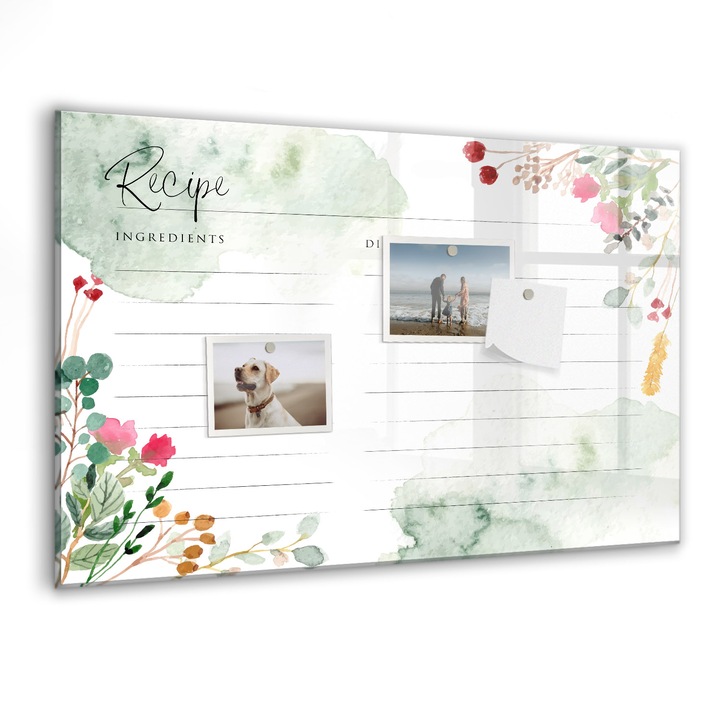 Tabla magnetica, Coloray, Loc pentru reteta, Multicolor, 60 x 40 cm, Magneti, Marker negru, 010640700010300260223