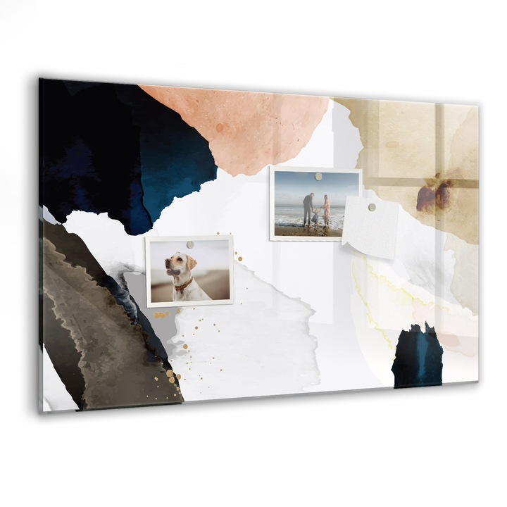 Tabla magnetica, Coloray, Abstractia petelor, Multicolor, 60 x 40 cm, Magneti, Marker negru, 010640700010300088390