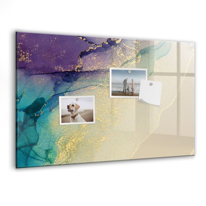 Tabla magnetica, Coloray, Abstractie eleganta, Multicolor, 60 x 40 cm, Magneti, Marker negru, 010640700010300260220