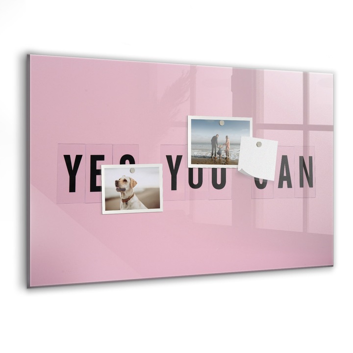 Tabla magnetica, Coloray, da, poti, Roz, 60 x 40 cm, Magneti, Marker negru, 010640700010300088320