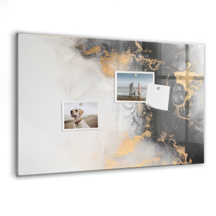 Tabla magnetica, Coloray, Marmura, Multicolor, 60 x 40 cm, Magneti, Marker negru, 010640700010300088312