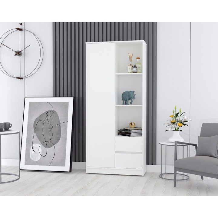 Dulap MP1 - 1U/2S, 80x33x180 cm, alb