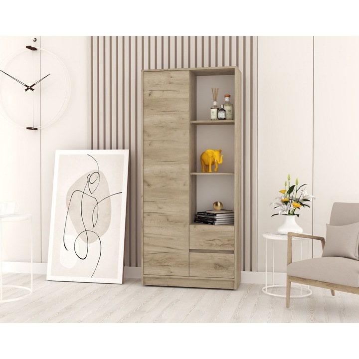 Dulap MP1 - 1U+2S, 80x33x180 cm, stejar k002