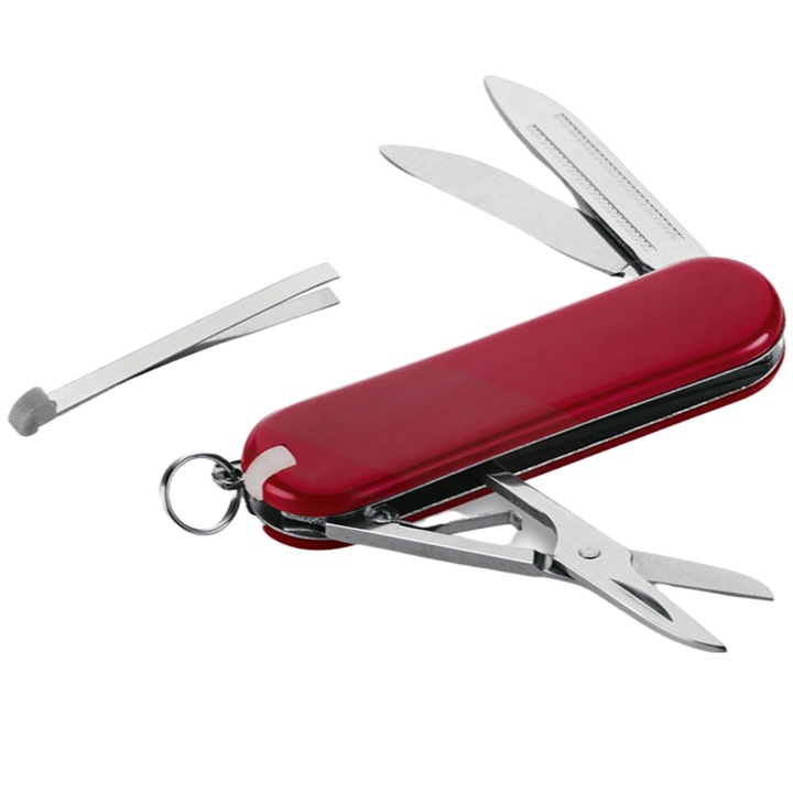 Briceag multifunctional metal cu 5 functii, 59 x 17 x 8 mm, rosu, Dalimag