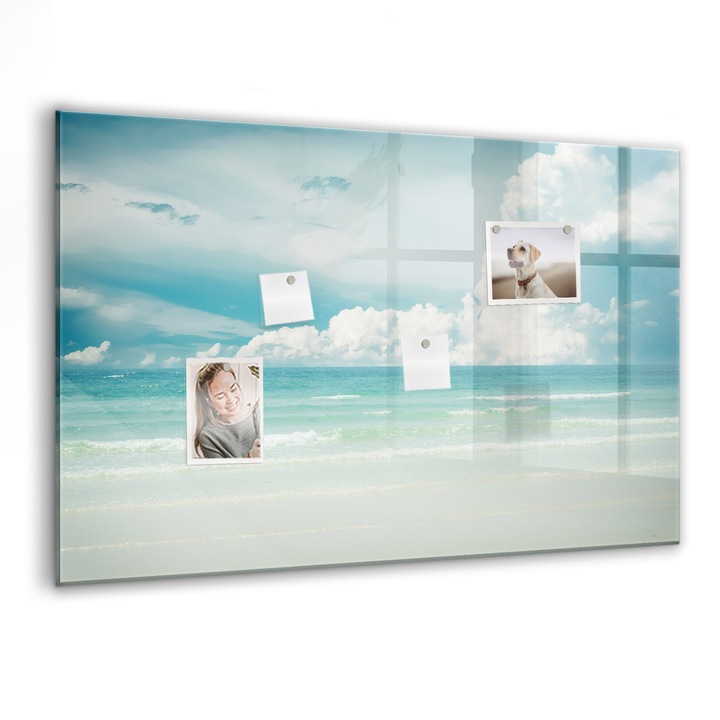 Tabla magnetica, Coloray, Marea peisajului, Albastru, 90 x 60 cm, Magneti, Marker negru, 010640700060300088738