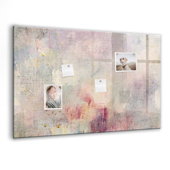 Tabla magnetica, Coloray, Abstractie pictata, Multicolor, 90 x 60 cm, Magneti, Marker negru, 010640700060300031142