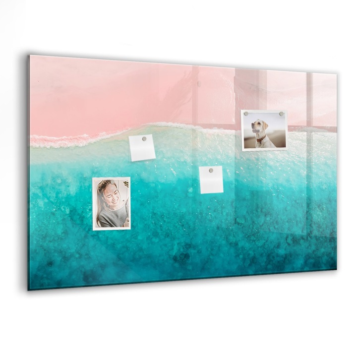 Tabla magnetica, Coloray, Piasek de mare plaja, Multicolor, 90 x 60 cm, Magneti, Marker negru, 010640700060300088553