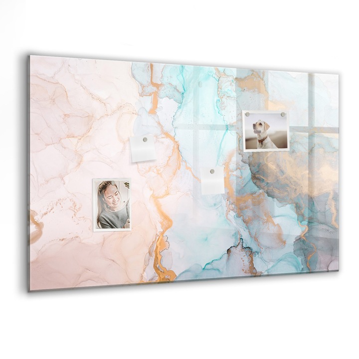 Tabla magnetica, Coloray, Imagine abstracta, Multicolor, 90 x 60 cm, Magneti, Marker negru, 010640700060300088551