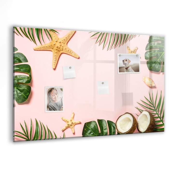 Tabla magnetica, Coloray, Starea de spirit de vara, Roz, 90 x 60 cm, Magneti, Marker negru, 010640700060300088568