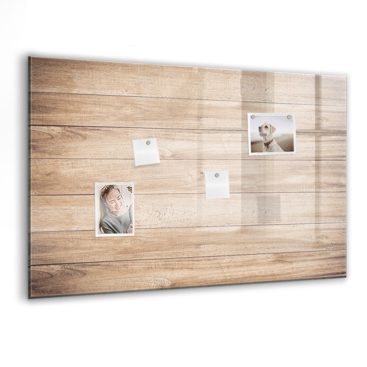 Tabla magnetica, Coloray, Textura din lemn, Maro, 90 x 60 cm, Magneti, Marker negru, 010640700060300088557