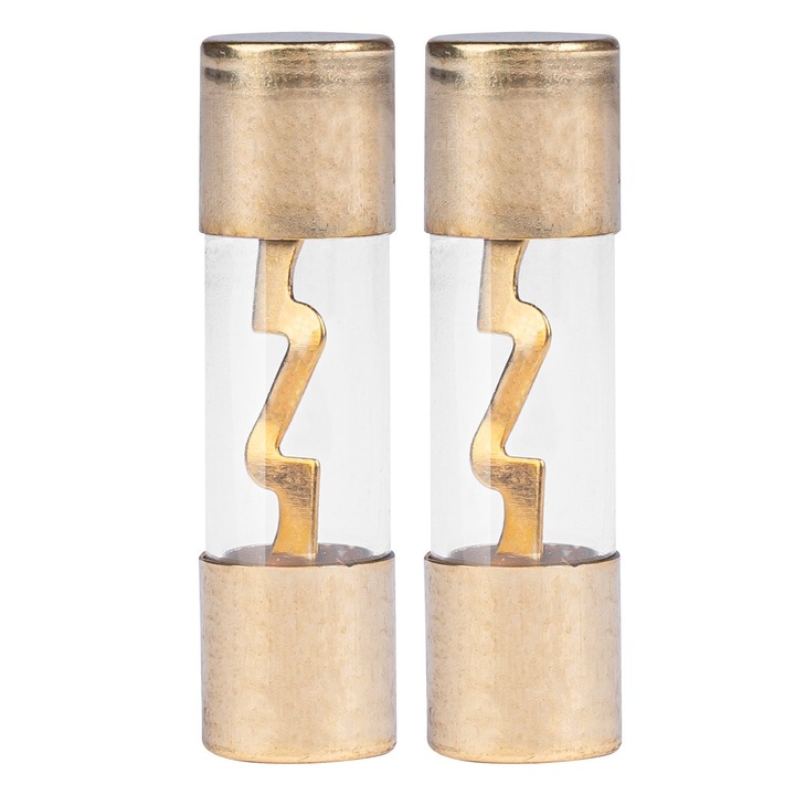 Set 2 sigurante din sticla tip AGU, contacte aurite, 40A