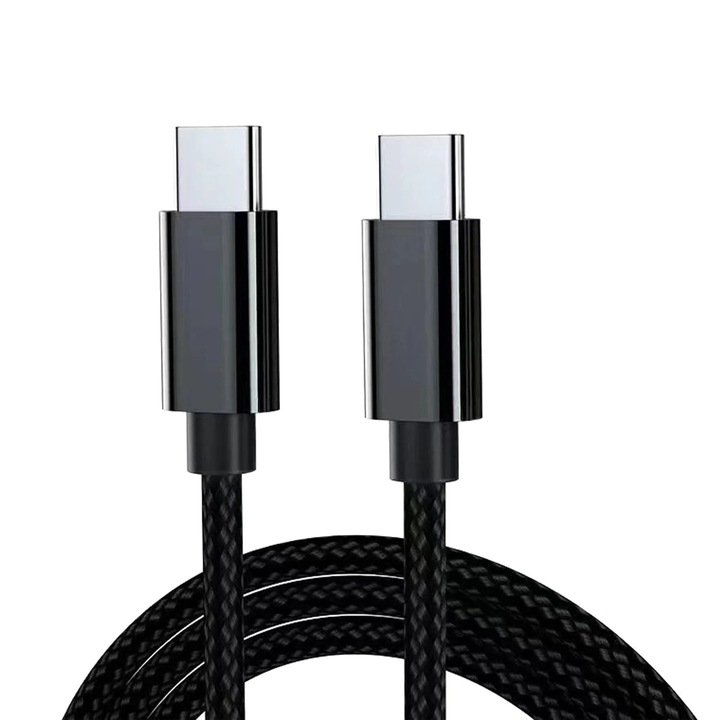 Cablu Fast Charge Timebox, 1m, Type-C la USB-C, Incarcare Rapida, Transfer Stabil, Compatibil iPhone, Samsung, Huawei, Conectare Versatila, Design Negru, Constructie Durabila, Cablu USB C Universal, Utilizare Zilnica