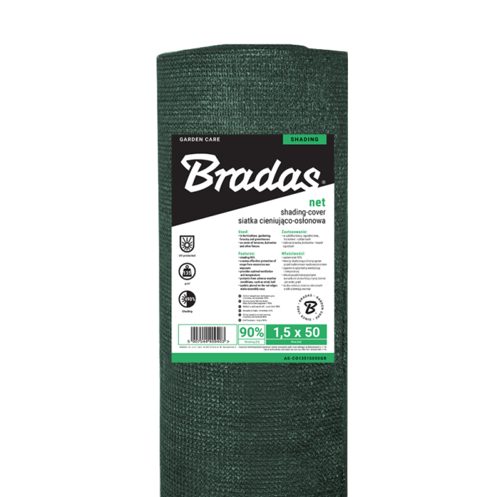 Plasa de umbra 55% Bradas, 60g/m2, 1.5x10m, Verde