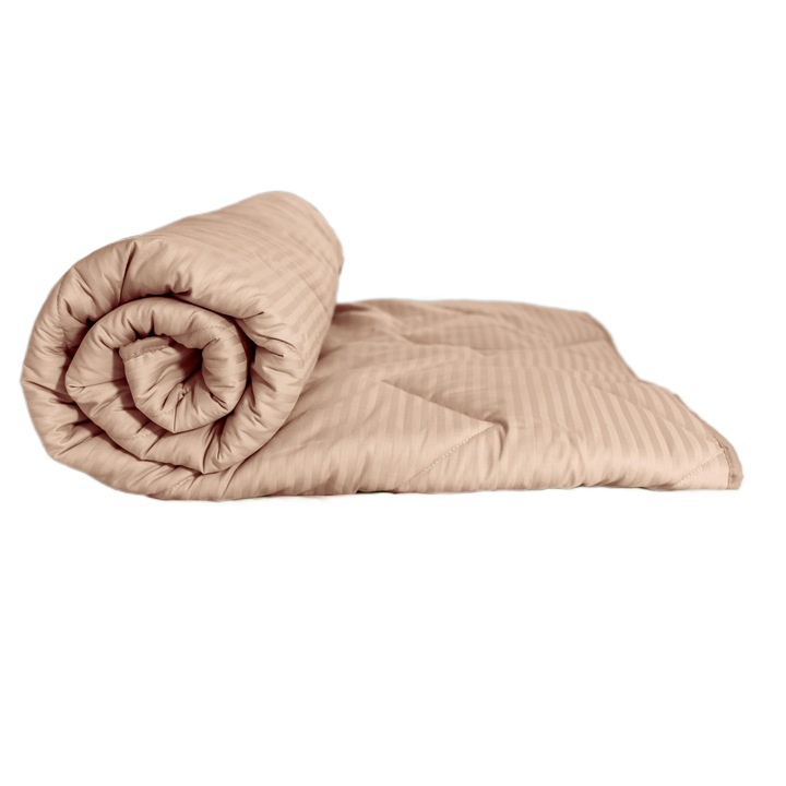 Téli paplan 100% lineáris pamut damaszt arccal és bambusz töltettel 140x210 cm, Cappuccino Beige